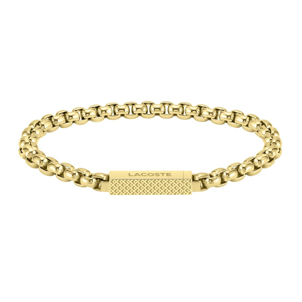 Lacoste L'Essentiel Men's Ionic Plated Gold Steel Chain Bracelets (Mod