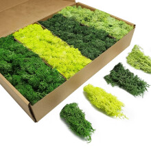 TurelinnG Preserved Moss 4 Color Reindeer Craft Moss Total 14 OZ Each
