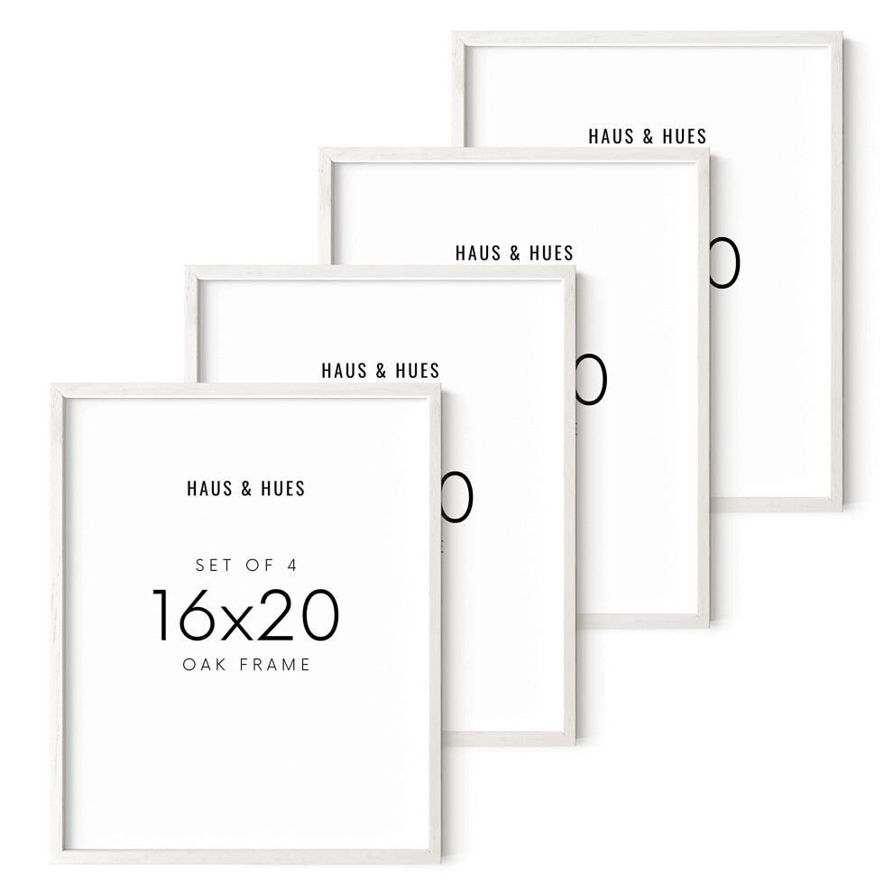 Ensemble de 4 cadres photo 16x20 en ch   ne blanc HAUS AND HUES - Cadres photo 16x20 pour mur - Cadres 16x20 pour    uvres d'art - Cadres photo blanc