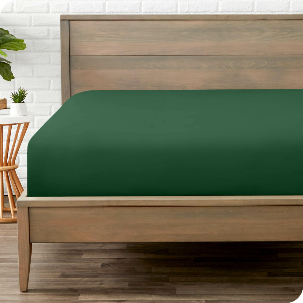 Drap-housse Bare Home Queen Size - Microfibre Premium 1800 - Luxe h   telier ultra-doux - Poche profonde - R   sistant et durable (Queen Forest Green
