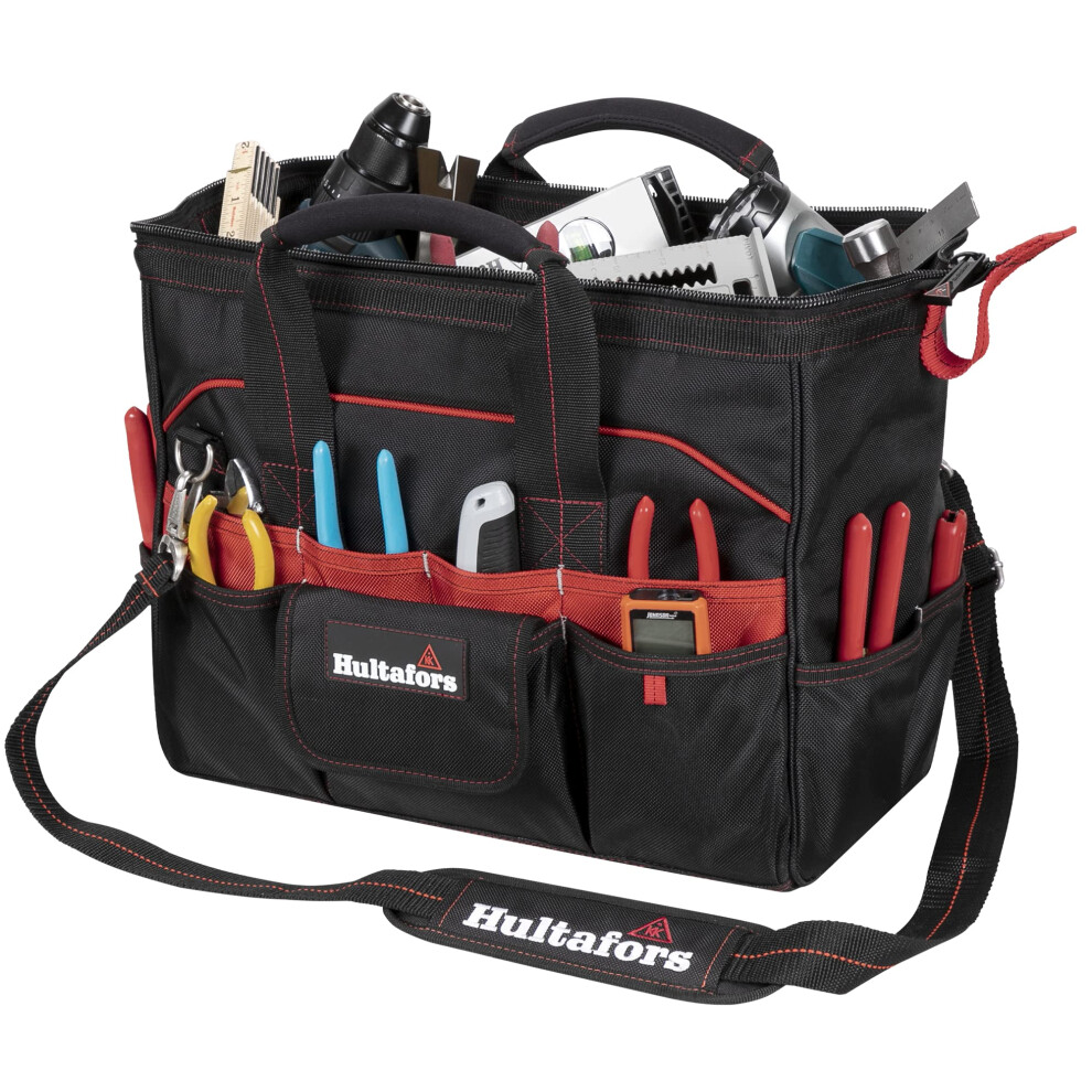 Hultafors Work Gear Ht5543 Tradesmans Tool Bag 33 Pockets Heavy Duty Ballistic Polyester Tool Carrier Adjustable Slipresist 084298755439