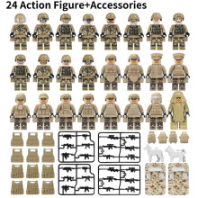 Style E Militärsoldaten: Schwarze SWAT-Jeeps Minifiguren Baukasten-Set – Blockbau & Bildungsspaß