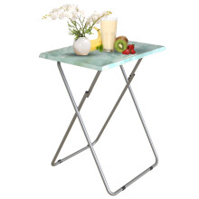 Garden 4 Du foldede tv -bakkebord TV -middagsbord med robust MDF -topspisebakker til stue uden samling kr?vet 15 x 18,9 x 26 in (havbl?)