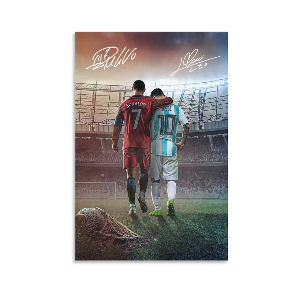 Affiche Messi Ronaldo, impression sur toile, d   coration murale, pour la maison, la salle de bain, la chambre, le bureau, le salon, sans cadre   : 4