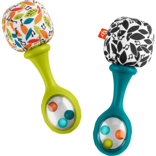 Fisher-Price Fisher-Price Μαράκες Rattle n Rock, 2 Μαλακά Μουσικά Όργανα για Βρέφη 3+ μηνών, Ουδέτερα Χρώματα