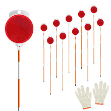 10 stuks reflecterende opritmarkeringen 48 inch reflecterend voor oprit op palen oranje glasvezel sneeuwpalen met dubbelzijdige reflectie