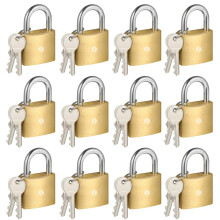 Cadeado com Chave HOX 12-Pack, Impermeável e à Prova de Ferrugem, Lata de Latão Sólido com Corpo Largo de 1-1/4"