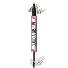 Maybelline Build-A-Brow 2-in-1 Brow Pen and Sealing Brow Gel Eyebrow Makeup for Real-Looking Fuller Eyebrows Black Brown 1 Count