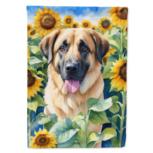 Caroline's Treasures DAC6012CHF Anatolian Shepherd in Sunflowers House Flag Large Porch Sleeve Pole Decorative Outside Yard Banner Artwork Wall Hangin
