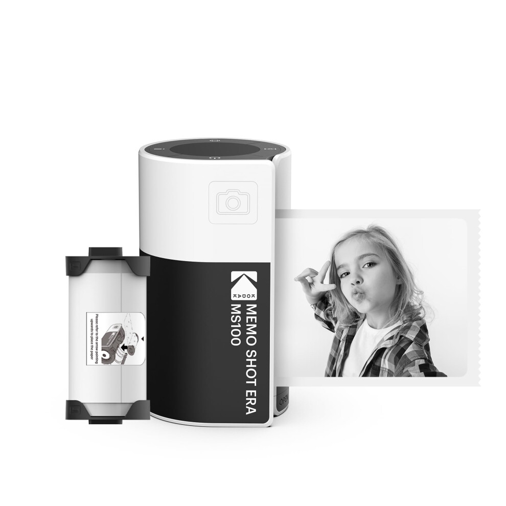 Kodak Memo Shot Era Kids Camera numrique instantan et imprimante d'tiquette photo blanc (appareil photo avec 1 cartouche  une marque  une touche)