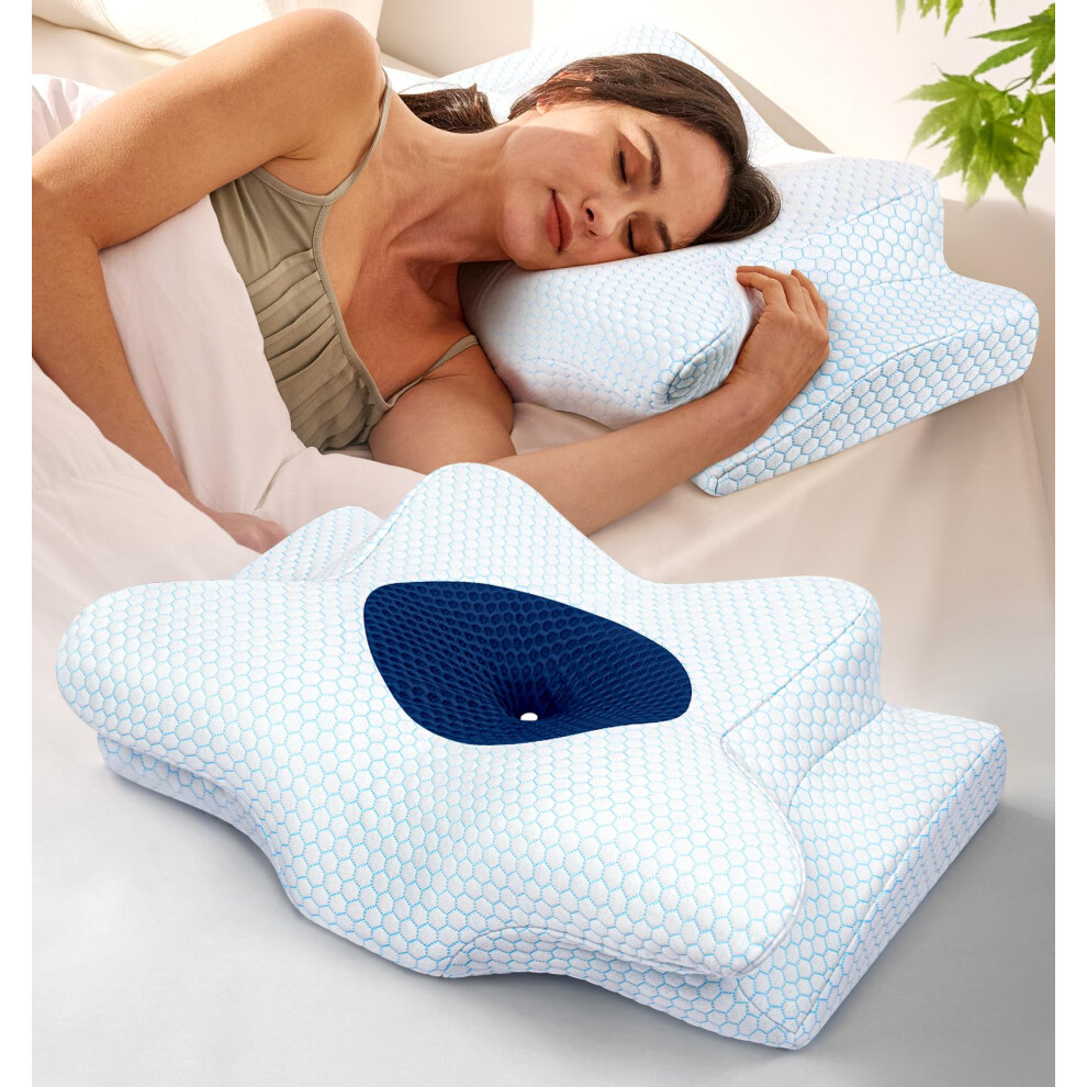 Emirico Dream Without Pain Cervical Neck Pillow For Sleeping Ergonomic Contour Side Sleeper Pillows For Adults Cooling Orthopedic Pill