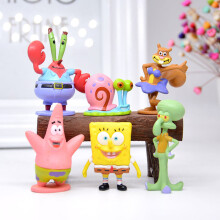 6er Set Spongebob Schwammkopf Figur Patrick Star Figur Spielzeug Kuchentopper