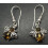 Real amber bee drop earrings, solid Sterling Silver. 3