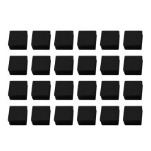 (As show, One size) 24 Pcs 30mm X 30mm Plastic Ribbed Square End Caps Tube Insert Black