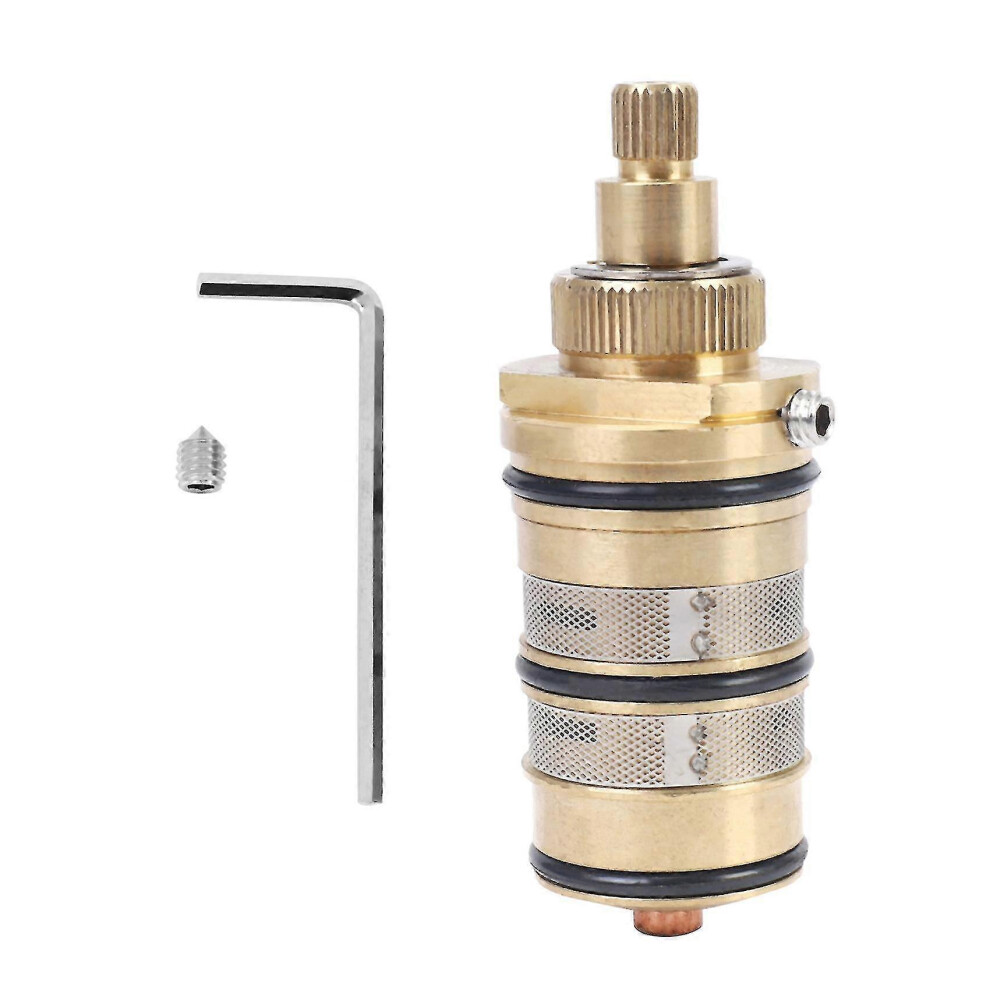 (As Show, One Size) Brass Bath Shower Thermostatic Cartridge&Handle For Mixing Valve Mixer Shower Bar Mixer Tap Shower 5062994718489