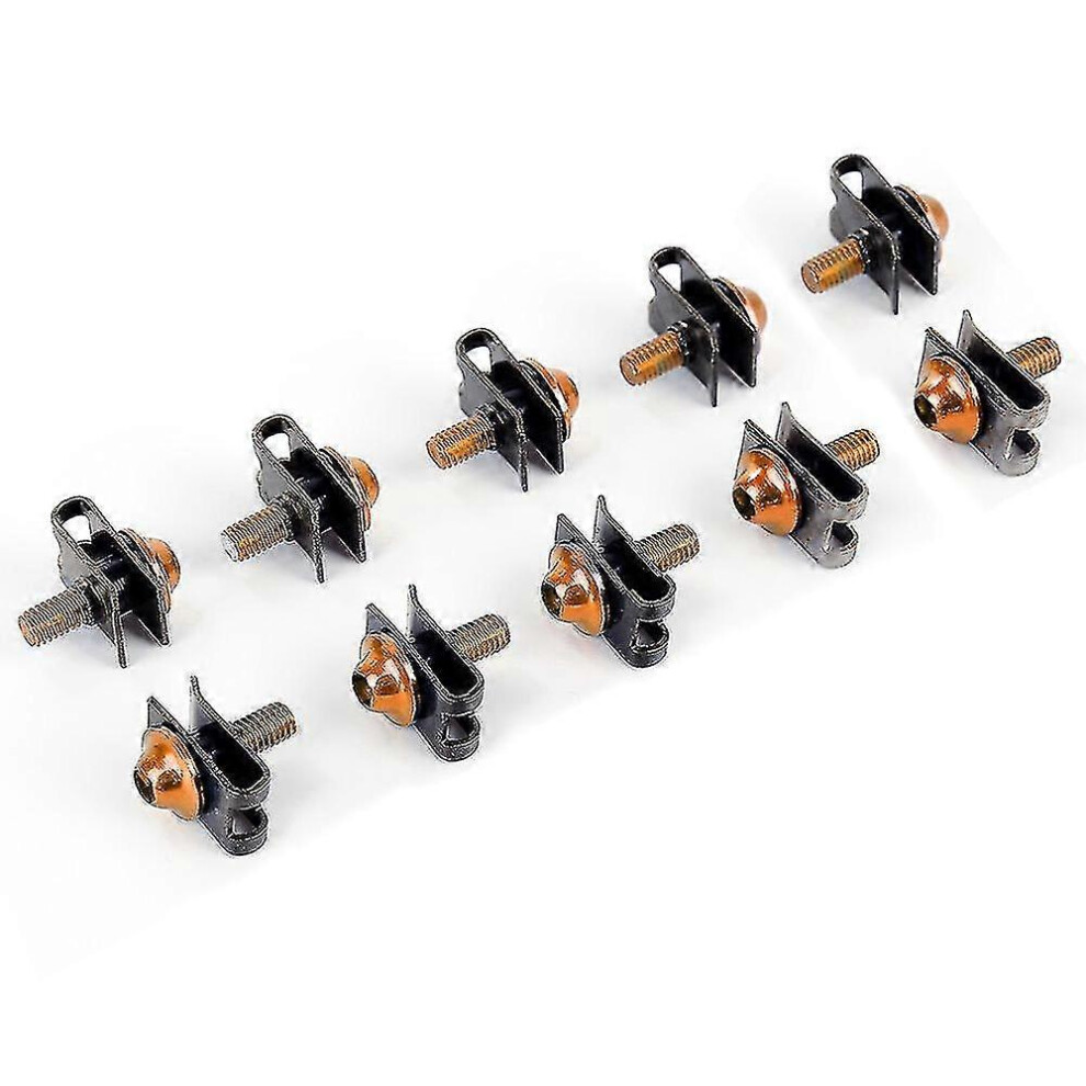 (A06, One Size) 10Pcs Motorcycle Scooter Aluminium M5 5Mm Fairing Bolts Fastener Clips Screw Spring Nuts Metal 5063595947803