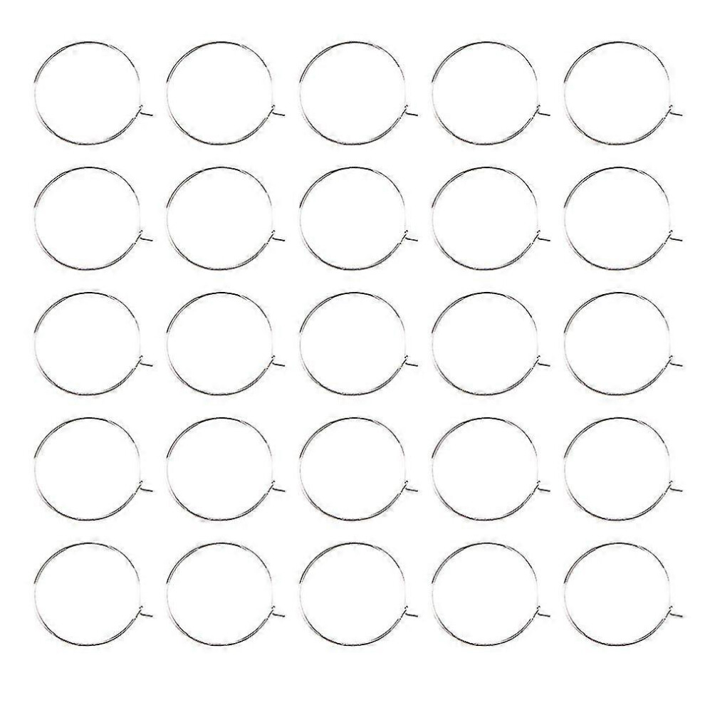 (As Show, One Size) 100 Pcs Jewelry-Rings Party Wine Charms Wine Glass Charm Ring Earring Making Hoops Earring Beading Hoops Glass Charm Rings 5062994746888