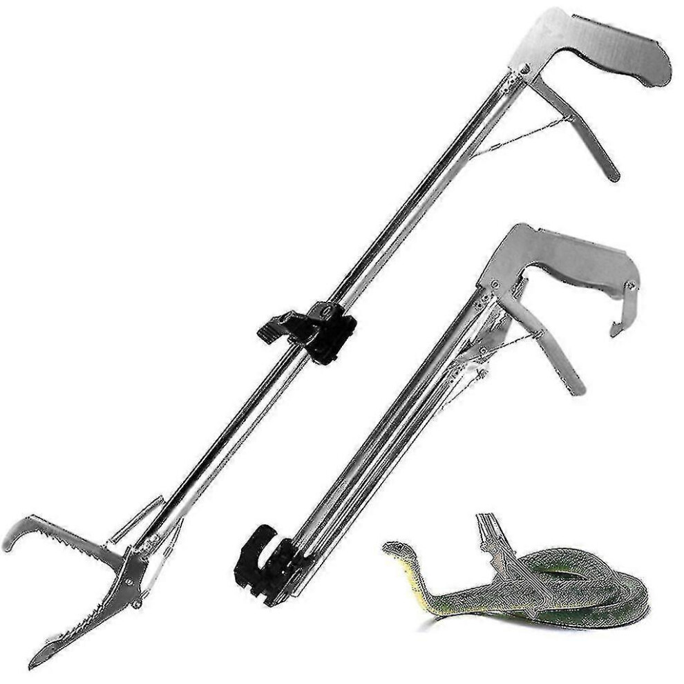 (L, One Size) Professional Snake Tongs 28" 40" 47" Reptile Catcher Metal Clamp Grabber-Haoyu 5062994771507