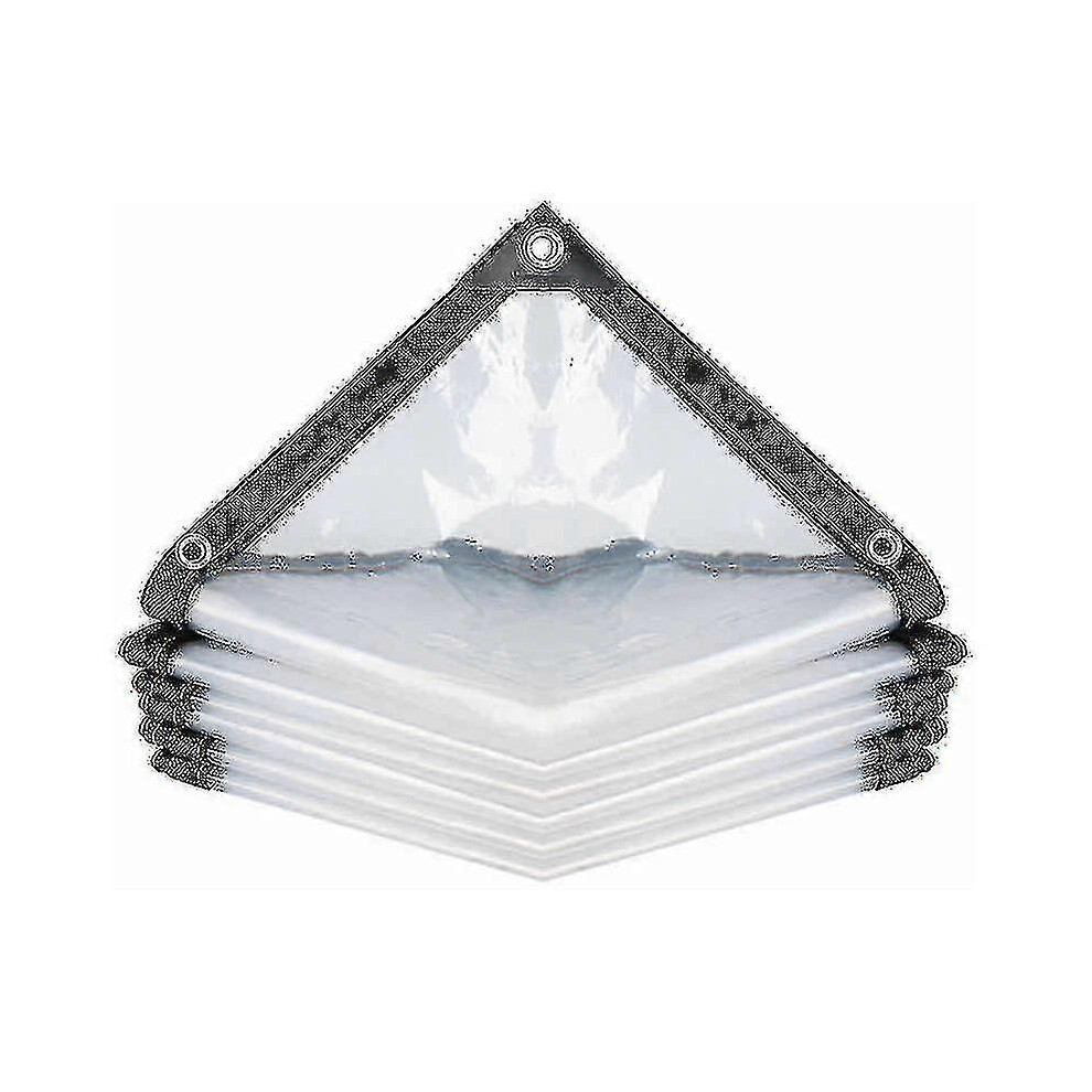 (As Show, One Size) Transparent Waterproof Tarpaulin With Eyelets, Pe Multi-Purpose Water-Proof Tear-Resistant Ultra-Lightweight Tarpaulin Tarpaulin(S 5062994743696