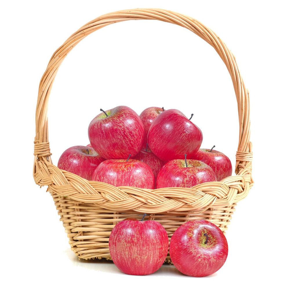 Kpuety Fruits Artificiels Faux Simulation Fruits Pour Maison Cuisine F Te Photographie Prop D Coration De Mariage Pommes Rouges 12 Pi Ces-image