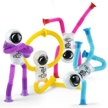 eowvsio 4PCS Valentines Day Gifts for Kids Astronaut Pop Tubes Valentines Fidget Toys Autistic Travel Valentines Toys Valentine Exchange Cards for Tod