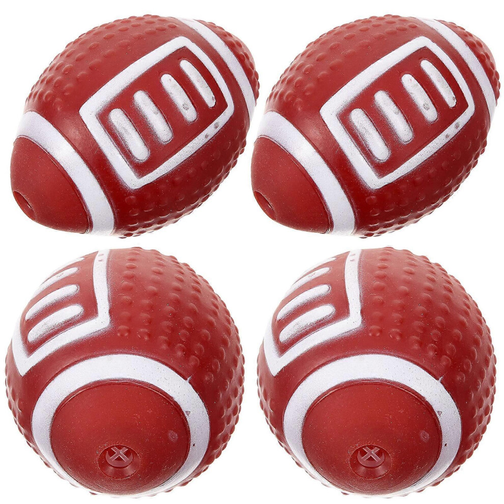 Kricely (As Show, One Size) 4Pcs Rugby Pet Dog Biting Toys Pet Toy Rugby Dog Sports Ball Dog Toy Chew Toys