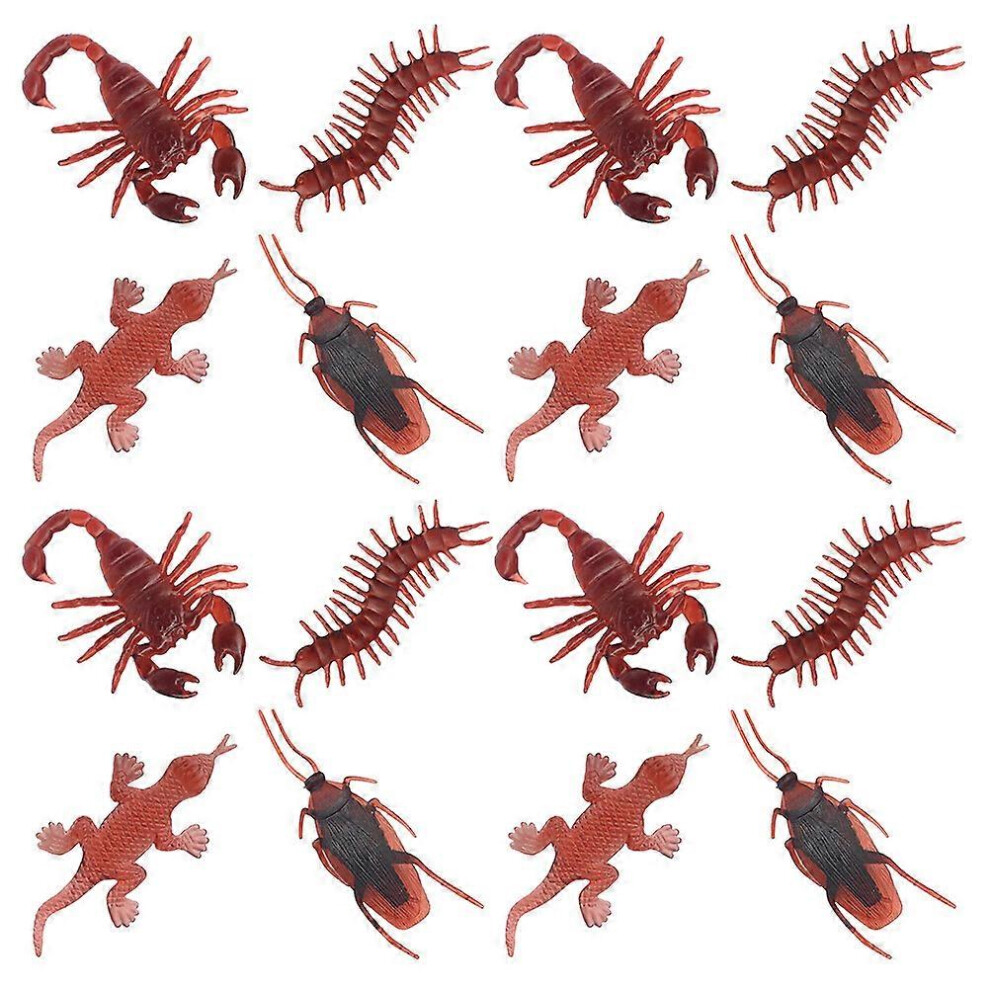 Kricely (As Show, One Size) 60Pcs Cosplay Props Tricky Simulation Crawling Horror Toys Artificial Insect Props Halloween Toy For Festival Party