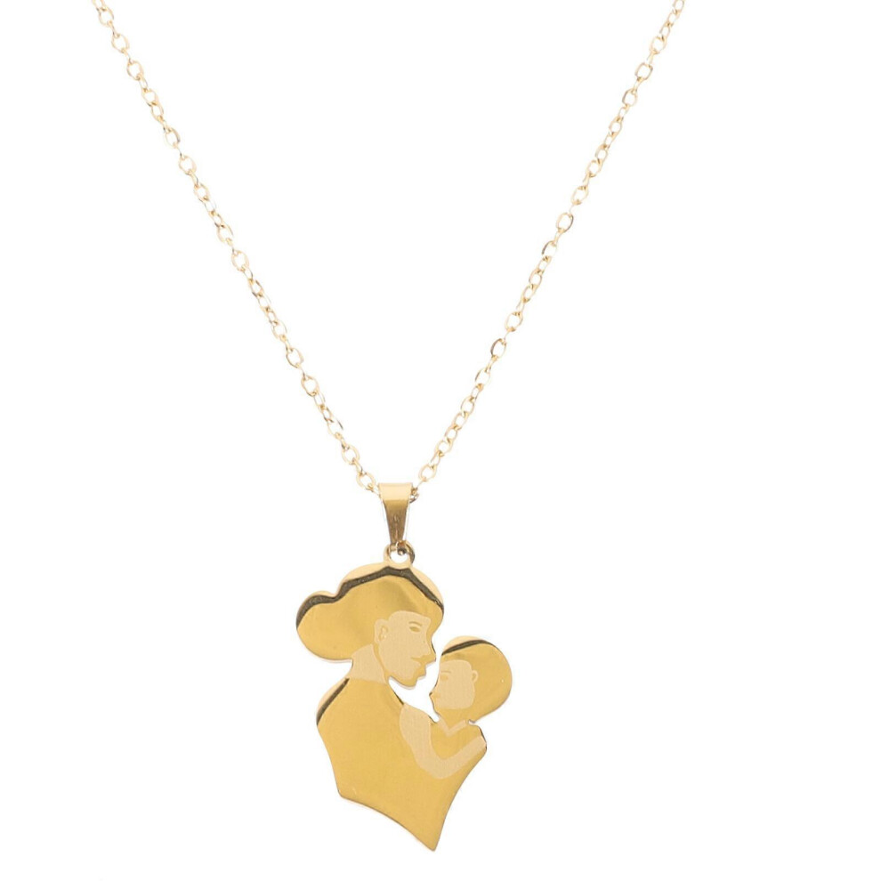 Kricely (As Show, One Size) Mother Child Necklace Mom-Child Pendant Necklace For Mother's Day Gift Golden