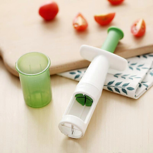 (As show, One size) Grape Cutter, Cherry Tomato Slicer, Fruit Cutter Tool,kitchen Gadget, green 2