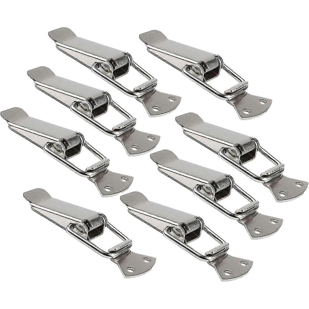 (As Show, One Size) 8Pcs Stainless Steel Tension Clasp With Screws, 56Mm Lever Clasp, Spring Toggle Latch Hasp, Catch Clamp Clip 5063595966521