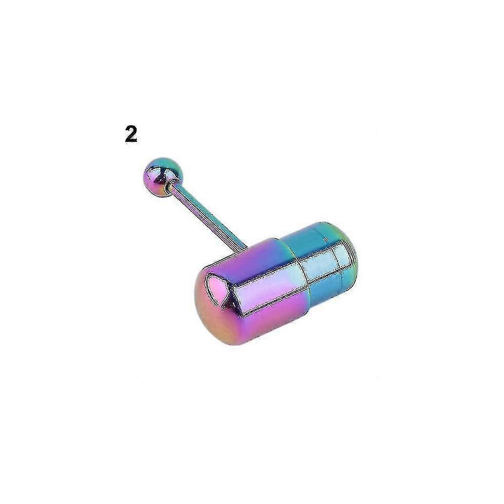 (Multicolor, One Size) 1Pc Cool Vibrating Barbell Tongue Rings Bars Piercing Stainless Steel Body Jewelry Cs 5062994727030