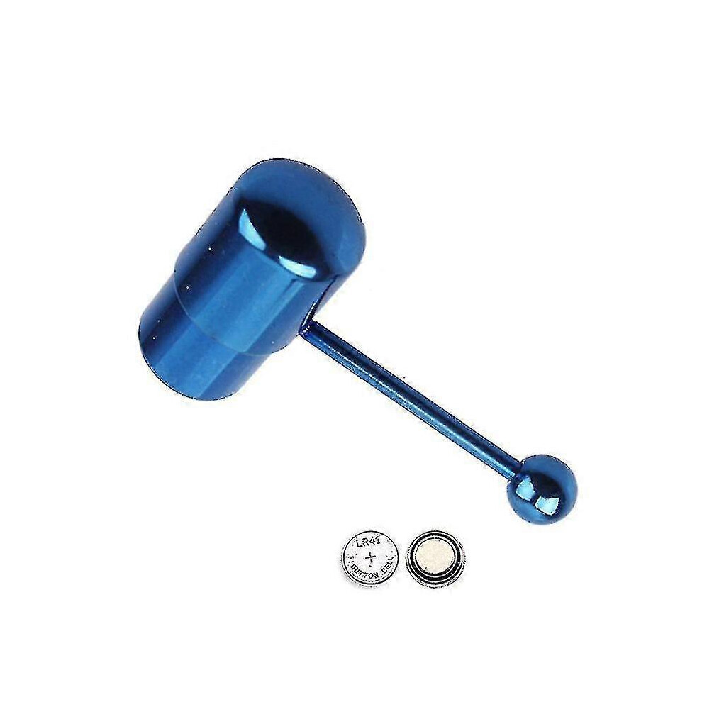 (Blue, One Size) 1Pc Cool Vibrating Barbell Tongue Rings Bars Piercing Stainless Steel Body Jewelry Cs 5062994727016