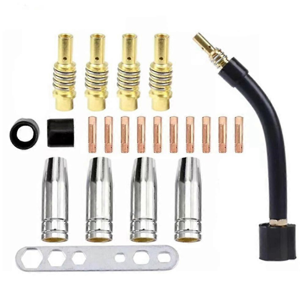 (As show, One size) 22Pcs MIG MB15AK Set Nozzles for Welding Torch Cap Tip Contact 0.8mm MB15 Accessories Welding Machine-image-OPC-PG9YC7N-NEW
