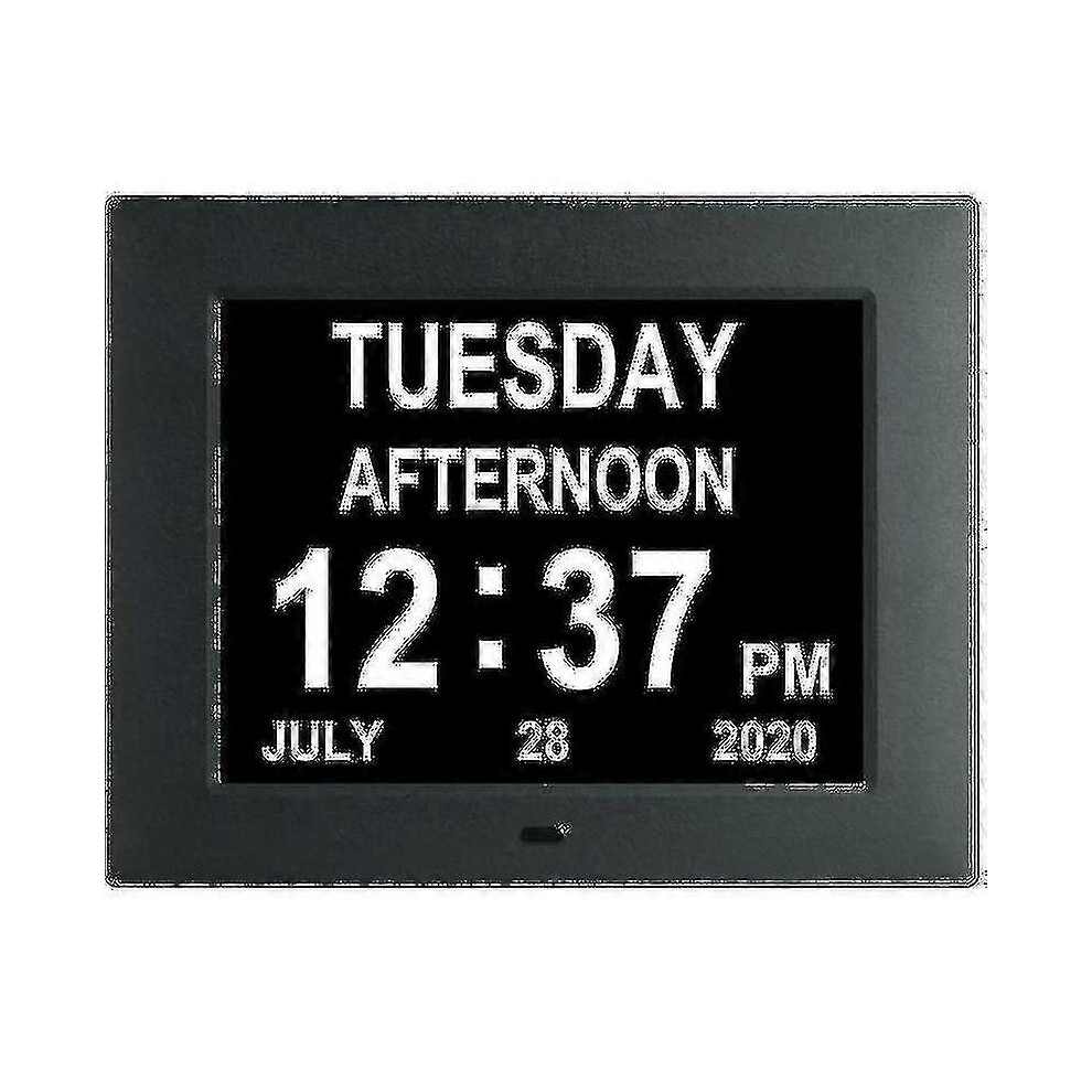 (Black, One Size) Digital Dementia Clock Calendar Clock Day Date Clock Large Display Large Clear Unabbreviated Time And Date 5062994746383