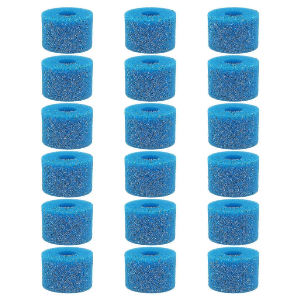(As Show, One Size) 18Pcs For Intex Pure Spa Reusable Washable Foam Hot Tub Filter Cartridge S1 Type 5062994713675