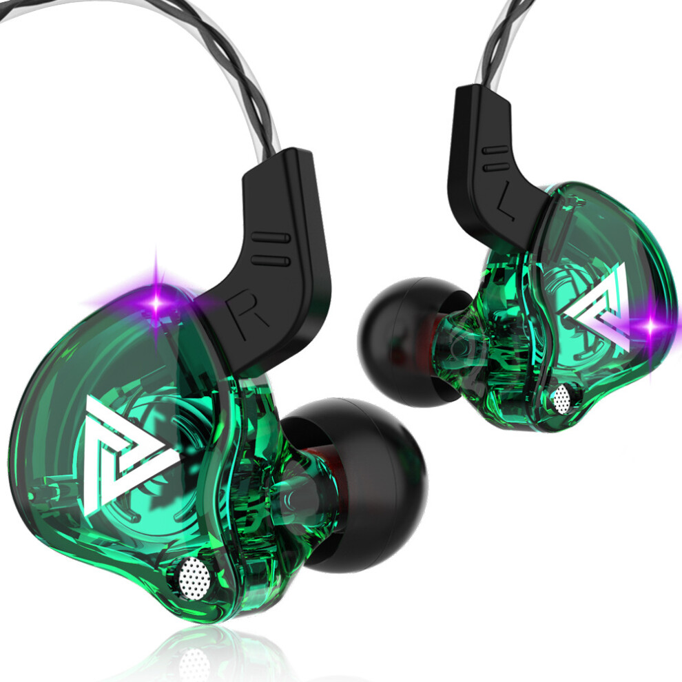 (Green) Sports Earphones In Ear Wired Control With Microphone, Heavy Bass Phone Earphones Green 6942424338984