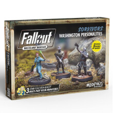 Modiphius Fallout Wasteland Warfare: Survivors: Washington Personalities-3 miniatury 32 mm niepomalowane figurki Capital Wave