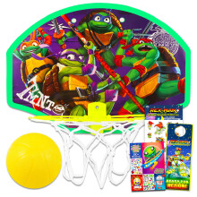 Teenage Mutant Ninja Turtles Basketball Hoop Bundle - TMNT Indoor Basketball Hoop TMNT Toys Plus Stickers More | TMNT Toys and Games for Kids