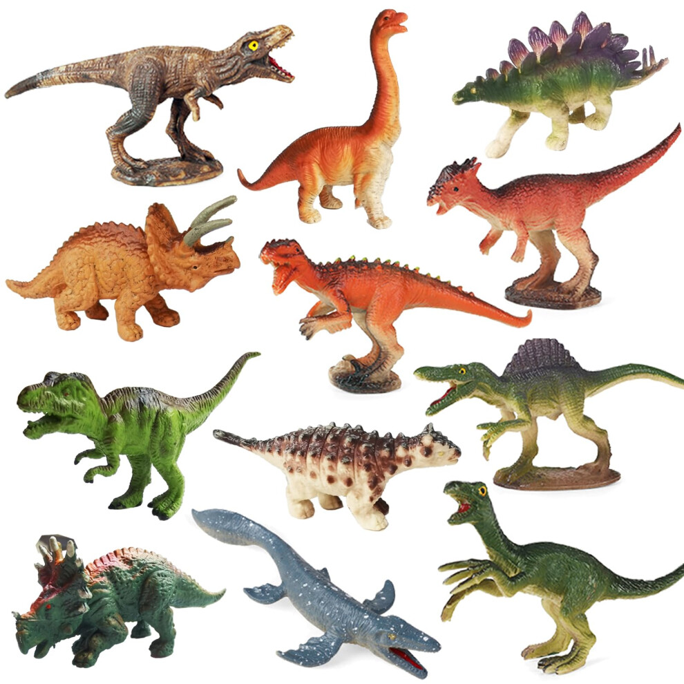 Ruson 12 Ks Mini Dinosauru Figurky Zvrtek Hracky Realistick Dinosaur Hern Sada Figurky Sada Hracek Na Dorty Vnoce Narozeniny Velikonocn Vajck-image