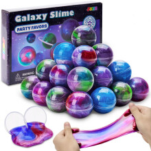 JOYIN Slime Party Favors 24 Pack Mixed Colors Galaxy Slime Ball Party Favors - Stretchy Non-Sticky Mess-Free Stress Relief and Safe for