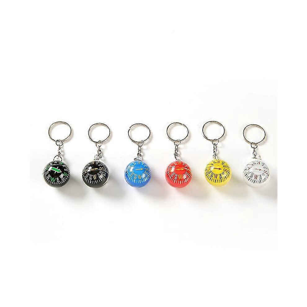 (As Show, One Size) Portable Liquid Filled Compass Dustproof Keyring Compass Durable 10Pcs Mini Compass Survival Gear Waterproof Compass 5063595965937
