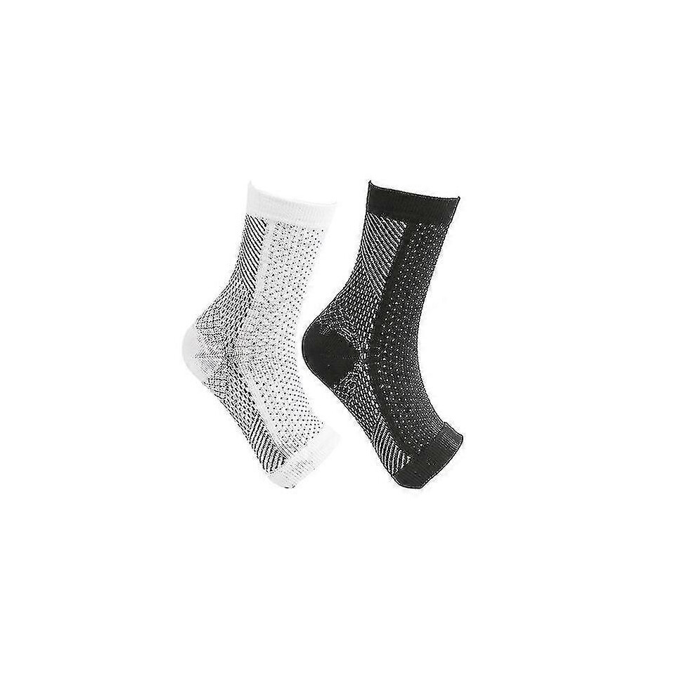 (As Show, One Size) 2Pairs Neuropathy Compression Socks Ankle Arch Support Protect Socks 5063595963506