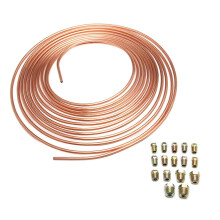 (As show, One size) Brake Tubing Hose Kit Anti-rust Universal Sturdy Copper Nickel Brake Line Tubing Kit For Vehicles