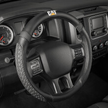 Cat DuraGrip Auto-Lenkradbezug, gro, 16 Zoll, vom Reifenprofil inspiriert, Traktionsgriff-Design, schwarzer Lenkradbezug fr Auto, LKW, Van, SUV