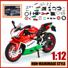 (Ducati-Assembly-Box) Large 1:6 Kawasaki H2R Spray Alloy Diecast Motorcycle Toy Bootable Dynamic Metal Model Sound Light Birthday Gift