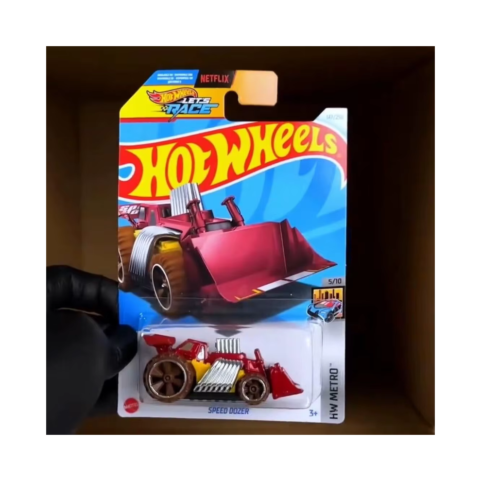 (bulldozer) Simulation Roller Coaster Bulldozer Motorcycle Tesla Pickup Truck Cars Hot Wheels Car Model 1/64  Model Boy Collection-image-OPC-PG9YT65-NEW