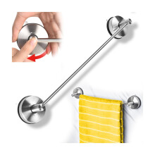 YOHOM Suction Cup Towel Bar for Shower 17 Inch Stainless Steel Bathroo