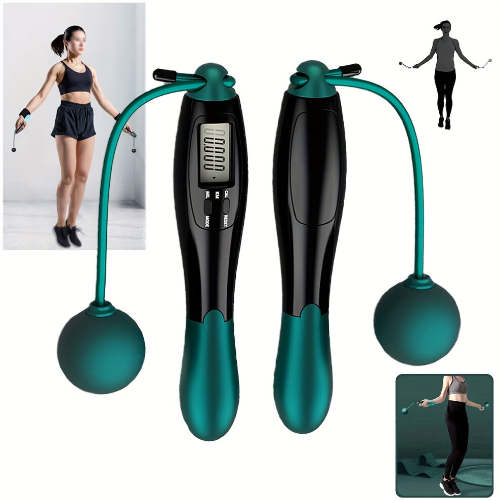 Srj Star ( Green) Cordless Jump Rope With Smart Digital Counter – Wireless Jump Rope For Fitness, Exercise & Weight Loss Dark/Green