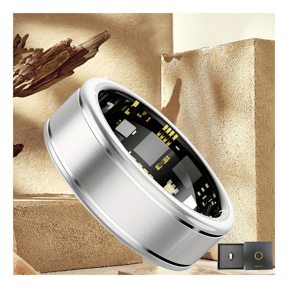 (R10M-Silvery, 8#18.2mm) Smart Ring, Little Meat Ball - Step and Calorie Counting, Climbing, Exercise Time, Distance, Smart Photo, Comfortable to Wear-image-OPC-PG9YW6M-NEW