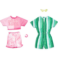 Barbie Fashions -nukenvaate- ja asustesarja, 2 kpl, Barbie- ja Ken-nukeille, sis  lt     2 t  ydellist   asua